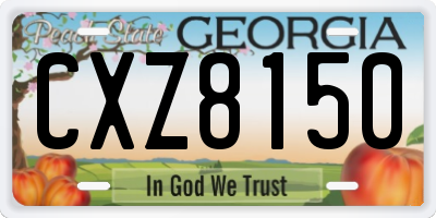 GA license plate CXZ8150