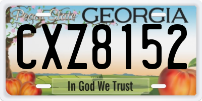 GA license plate CXZ8152