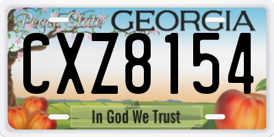 GA license plate CXZ8154