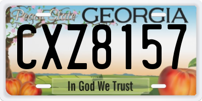 GA license plate CXZ8157
