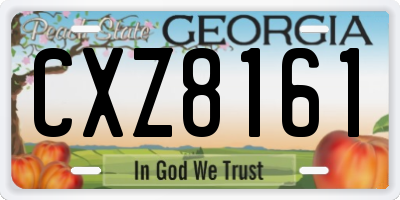 GA license plate CXZ8161