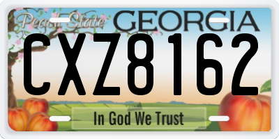 GA license plate CXZ8162