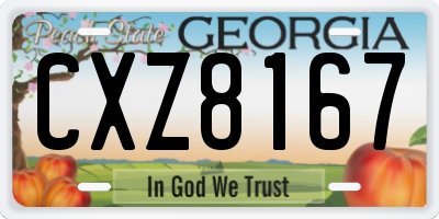 GA license plate CXZ8167