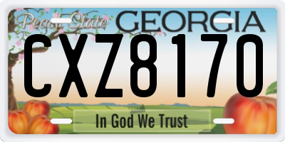 GA license plate CXZ8170
