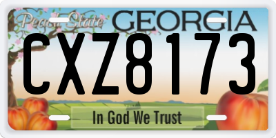 GA license plate CXZ8173