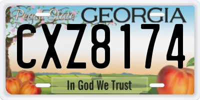 GA license plate CXZ8174