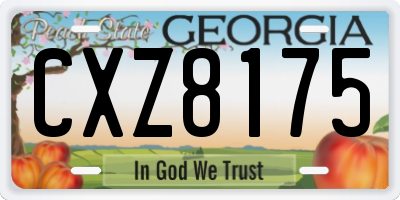 GA license plate CXZ8175