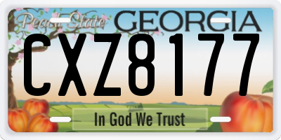 GA license plate CXZ8177