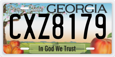 GA license plate CXZ8179