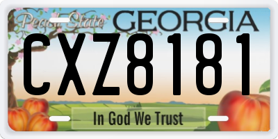 GA license plate CXZ8181