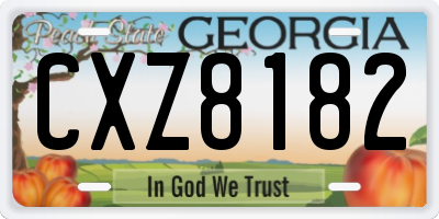 GA license plate CXZ8182