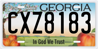 GA license plate CXZ8183