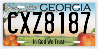 GA license plate CXZ8187