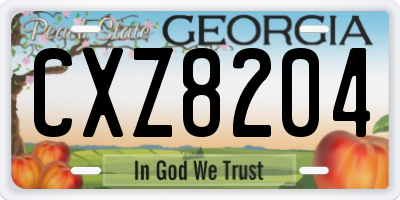 GA license plate CXZ8204