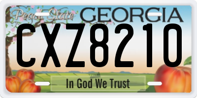 GA license plate CXZ8210