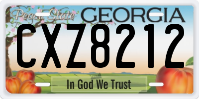 GA license plate CXZ8212