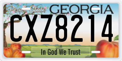 GA license plate CXZ8214
