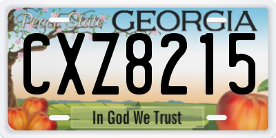 GA license plate CXZ8215