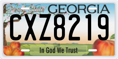 GA license plate CXZ8219