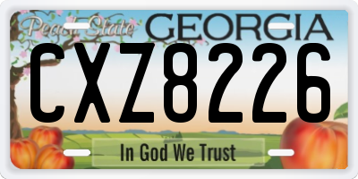 GA license plate CXZ8226