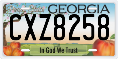 GA license plate CXZ8258