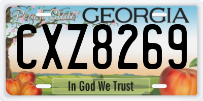 GA license plate CXZ8269