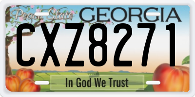 GA license plate CXZ8271