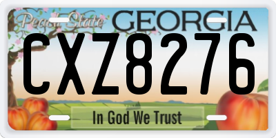 GA license plate CXZ8276