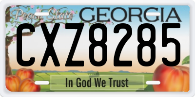 GA license plate CXZ8285