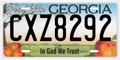 GA license plate CXZ8292