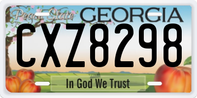 GA license plate CXZ8298
