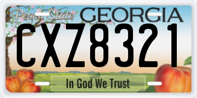 GA license plate CXZ8321