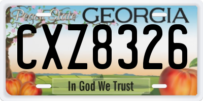 GA license plate CXZ8326