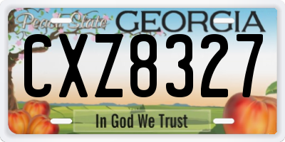 GA license plate CXZ8327