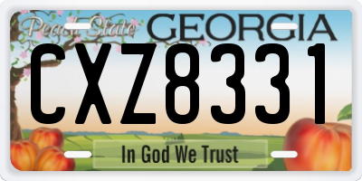 GA license plate CXZ8331
