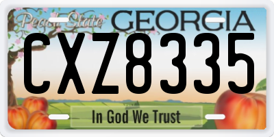 GA license plate CXZ8335