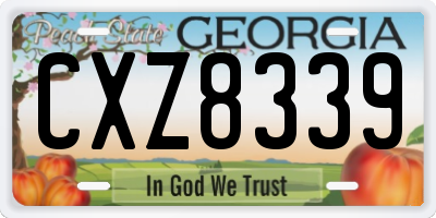GA license plate CXZ8339
