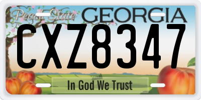 GA license plate CXZ8347