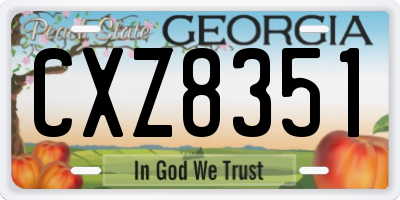 GA license plate CXZ8351