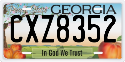 GA license plate CXZ8352