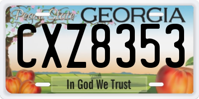 GA license plate CXZ8353
