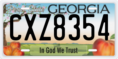 GA license plate CXZ8354
