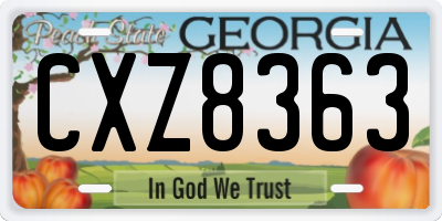 GA license plate CXZ8363