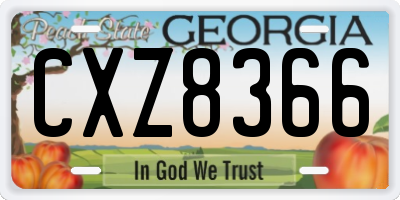 GA license plate CXZ8366