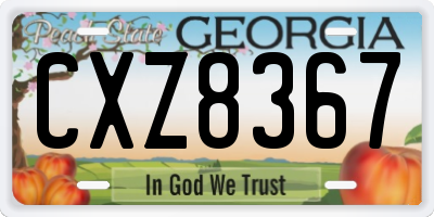 GA license plate CXZ8367