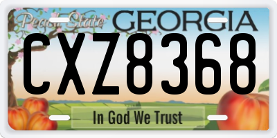 GA license plate CXZ8368
