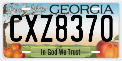 GA license plate CXZ8370