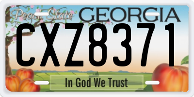 GA license plate CXZ8371