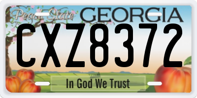 GA license plate CXZ8372
