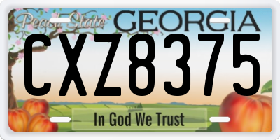 GA license plate CXZ8375